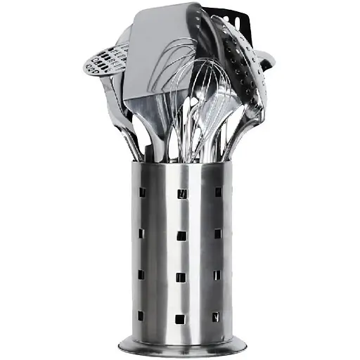 Набір кухонного приладдя Zurrichberg ZB/2088 на стійці з нержавіючої сталі 13 предметів Сріблястий - фото 1