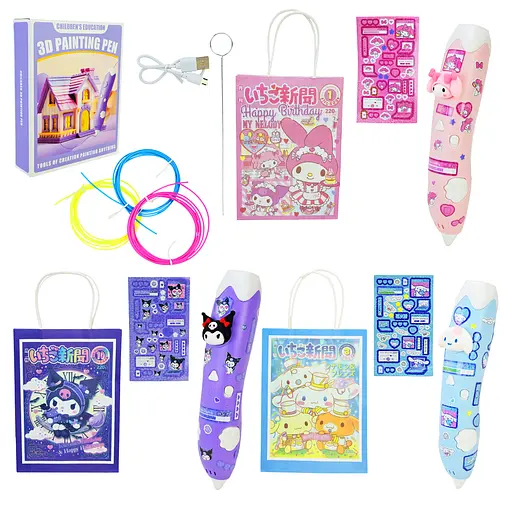 3D ручка Kuromi, шнури, зарядне, інструкція, SK301-2MLD/2YG/3KLM (В асортименті) - фото 3