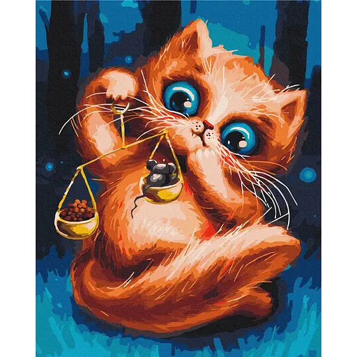 Картина за номерами на підрамнику Brushme Котик Терези Маріанна Пащук