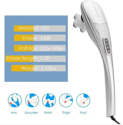 Ручний масажер 701-В для шиї, спини і тіла (5 насадок) - фото 10