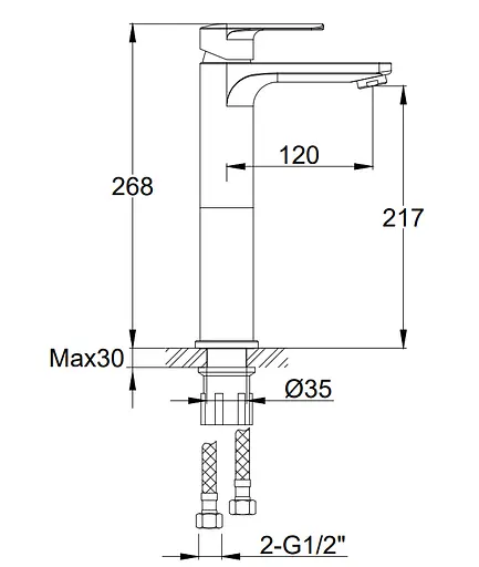 Змішувач для умивальника Kohlman Texen хром високий QB170T Хром - фото 2