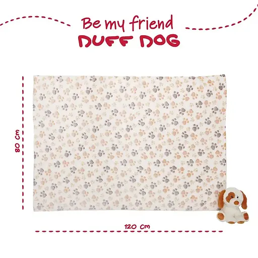 Плед Perletti Toys Duff Dog с мягкой игрушкой 120x80 см белый/коричневый (P13067) - фото 5