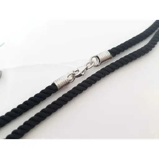 Ювелирный шнурок из текстиля Малина с серебряным вставками. 307/Р 40 45 - фото 3