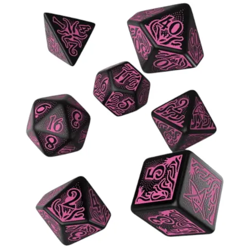Набір кубиків Call of Cthulhu 7th Edition Black & magenta Dice Set , 7 шт. (SCTR3P)