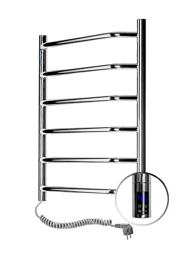 Электрический полотенцесушитель Navin Блюз 480x600 Sensor левый с таймером 10-006133-4860, Хром, Левое, Электронный - фото 4