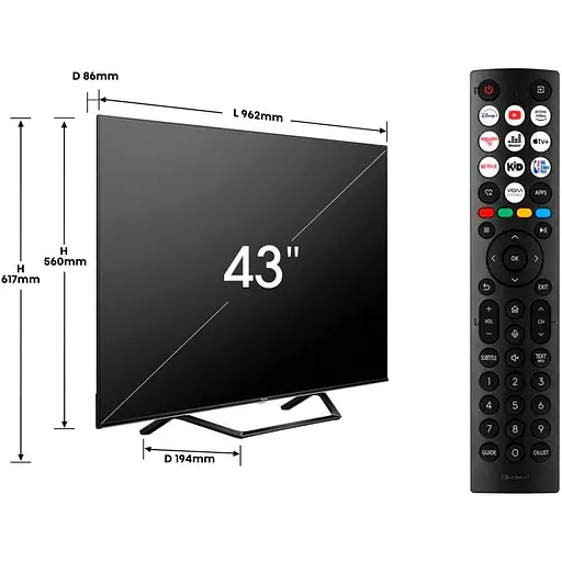 Телевізор Hisense 43A7NQ 43" QLED 4K (20013286) UA [132985] - фото 13