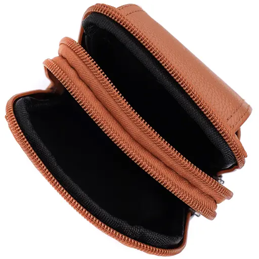 Чоловіча сумка на пояс на два відділення з натуральної шкіри Vintage 10х17х4 см sum0026995 - фото 8