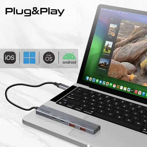 USB-Хаб Promate на 4 порти (litehub-pro) - фото 3