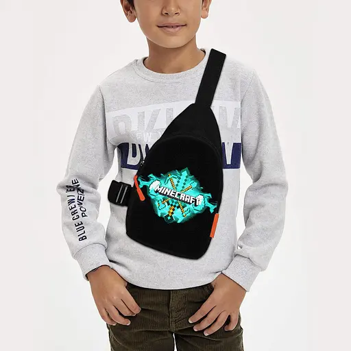 Сумка через плече дитяча Minecraft Кріпер 29х17 см сумка слінг для хлопчика (02088)
