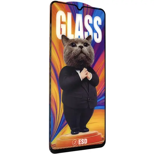 Защитное стекло DK Full Glue Cat ESD Anti-Dust для Xiaomi Redmi 10C/10 Power black