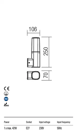 Бра вуличне CRAYON AP E27 42W IP44 DB (5.1.1) Redo 9074 - фото 3