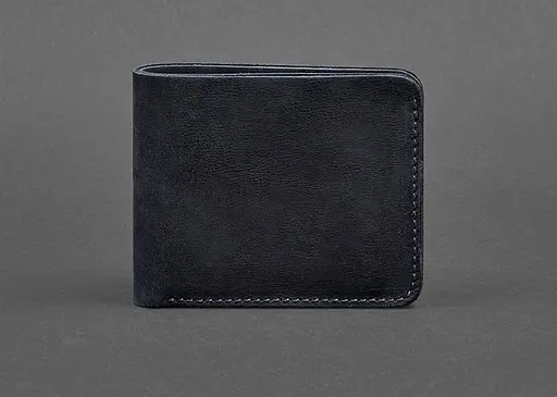 Мужской кожаный портмоне 4.1 (4 кармана) синий Crazy Horse - фото 1