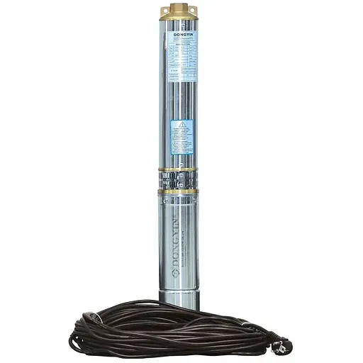 Насос центробежный скважинный DONGYIN 4SEm4/16 1.5 кВт H 116(88)м Q 100(60)л/мин Ø102мм (кабель 50м) (777476) - фото 1