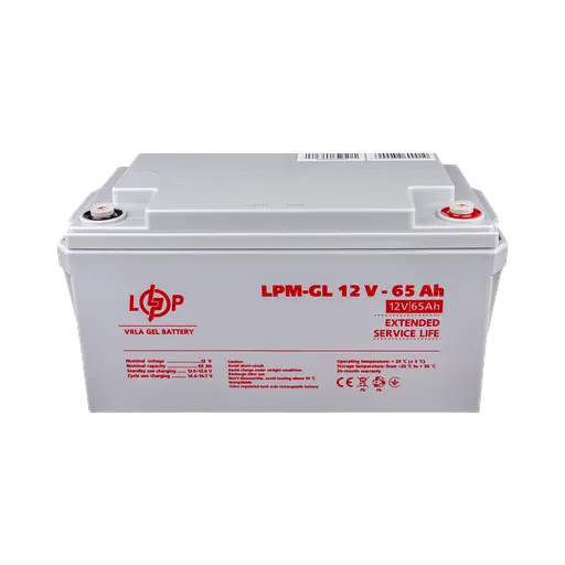 Аккумулятор гелевой LPM-GL 12V - 65 Ah - фото 2