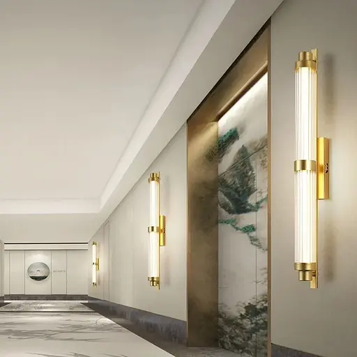 Бра со стеклянным корпусом и латуными деталями длиной 90 см Line F Арт. C23/900 AB - фото 6