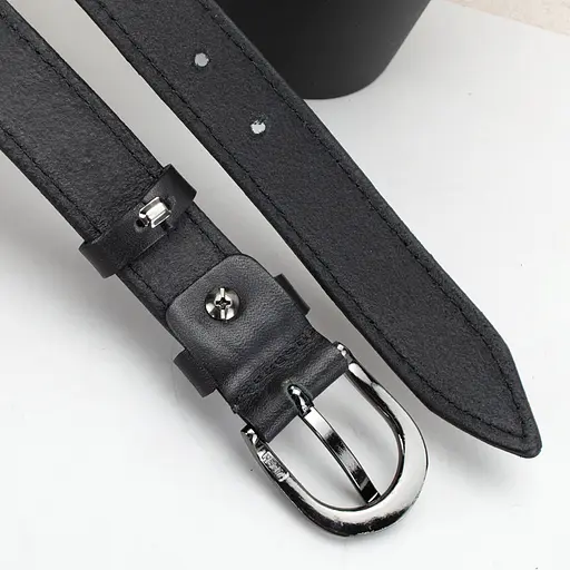 Ремень женский кожаный с цветами SF-255 черный (125 см) - фото 4