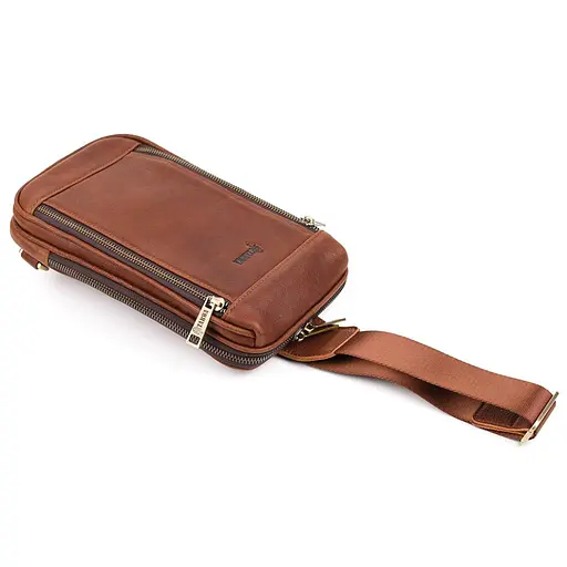 Кожаная мужская сумка через плечо TARWA 23х28х4 см sum0025347 - фото 8