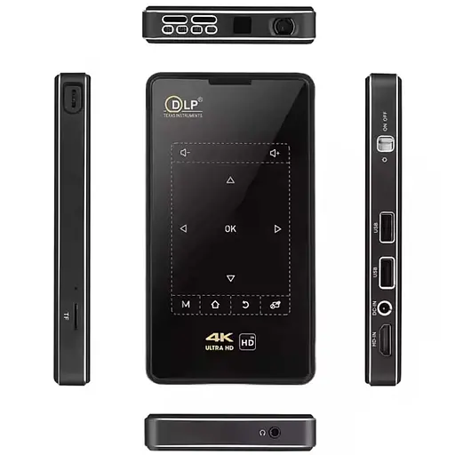 Проектор 4k Android K95-DLP з аккумулятором 4500 mAh Black - фото 3
