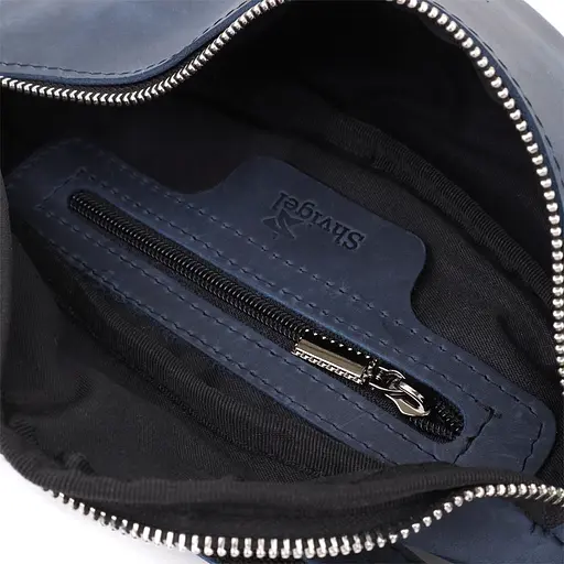 Чоловіча бананка відмінної якості з натуральної шкіри вінтажної SHVIGEL 34х14х7 см sum0027445 - фото 8