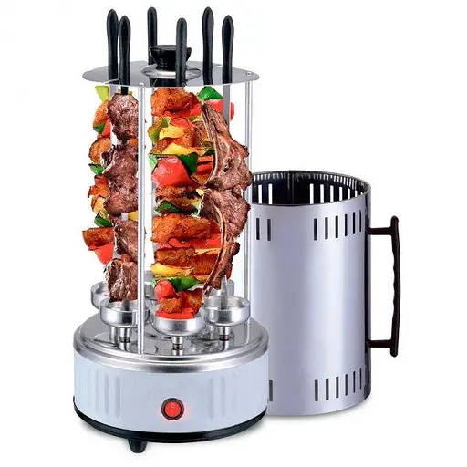 Домашняя электрическая шашлычница Domotec Ms-7782 1000 Вт белая - фото 4