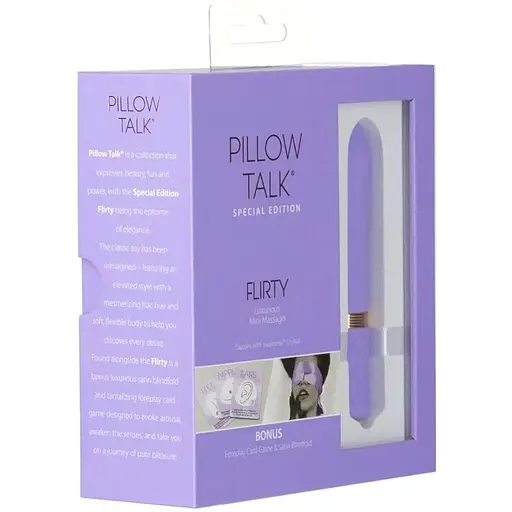 Вібратор Pillow Talk Flirty Purple Special Edition Сваровська пов'язка на очі + гра - фото 10