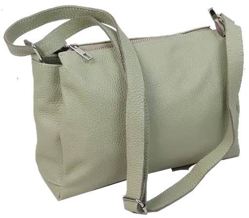 Женская кожаная сумка через плечо Borsacomoda салатовая sum0028727 - фото 4