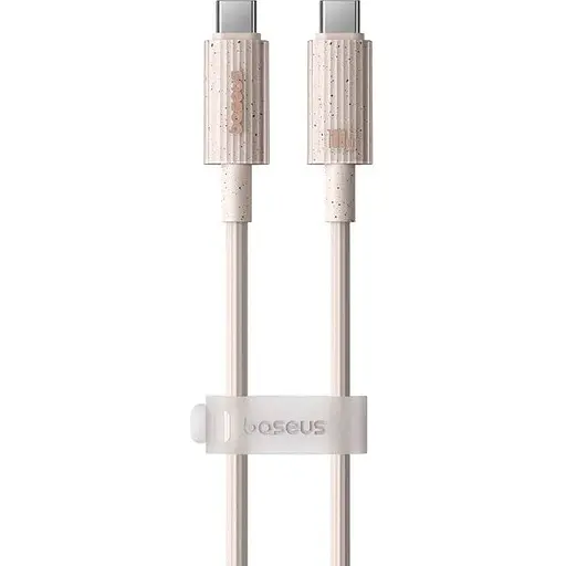 Кабель Baseus Habitat Series Fast Charging Cable Type-C to Type-C 100W 2 м Wheatpink - фото 1
