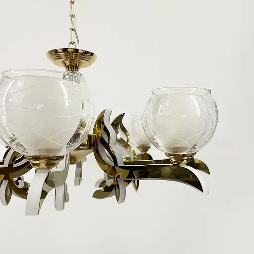 Люстра со светодиодным золотым корпусом и 8 двойных плафонов Line F | Ст. 81181/8 GD - фото 2