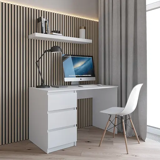 Компьютерный стол Vays R-13, письменный с тумбой слева, 3 ящика, без ручек, ЛДСП, 120×60×75 см