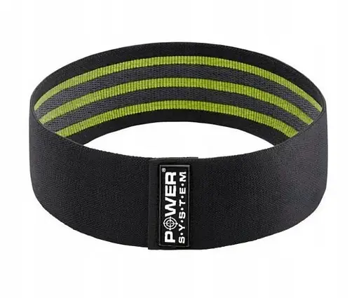 Тканинна гумка для фітнесу та спорту Power System PS-4092 Booty Band LVL 2 Black/Green (d_80 см, 12-16 кг) (4092GN-0) - фото 2