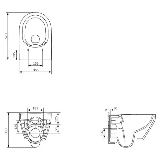 Унитаз подвесной Cersanit Crea CleanOn овальный K114-015 - фото 3