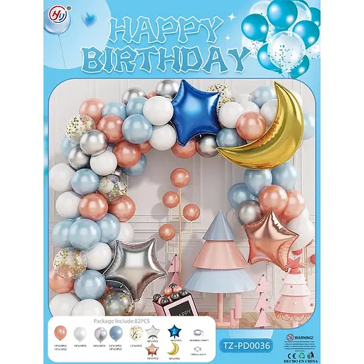 Набор воздушных шаров для создания фотозоны-арки, 82 шт., TZ-PD0036