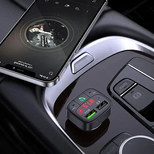 FM модулятор трансмітер HOCO E59 Promise QC3.0 Bluetooth 5.0 адаптер Зарядний пристрій Чорний - фото 4