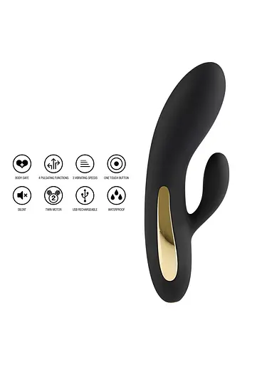 Вібратор-кролик ToyJoy Splendor 17 см (чорний) - фото 2