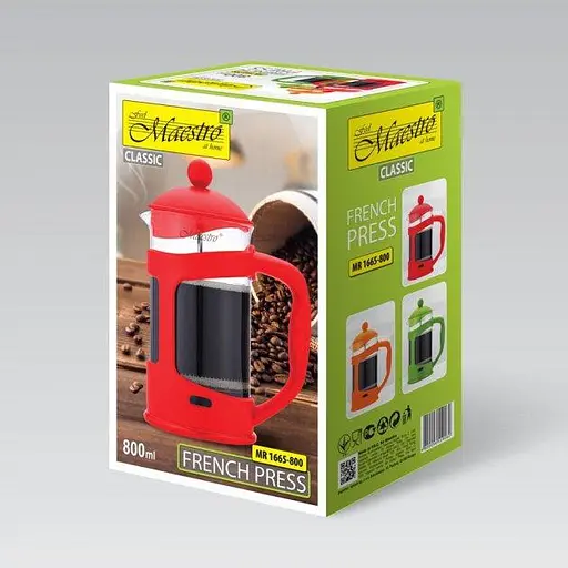 Заварник френч пресс для чая кофе Maestro MR-1665-800 800 мл чайник заварник стеклянный с прессом красный - фото 3