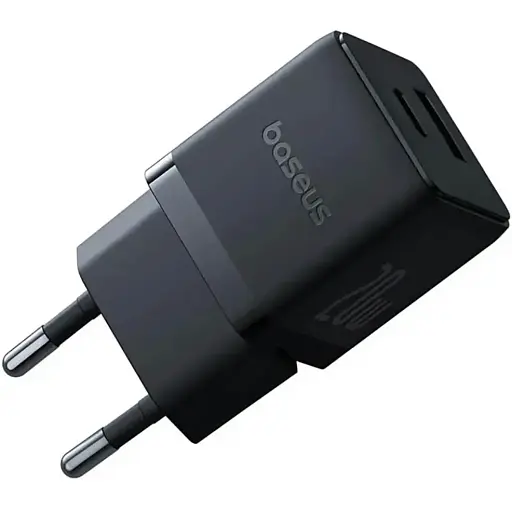 Мережевий зарядний пристрій Baseus Palm Fast Charger C+U 20W EU Cluster чорний - фото 1