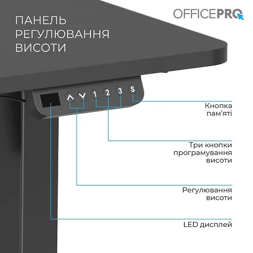 Геймерський стіл OfficePro ODE1260B (ODE1260B) - фото 6