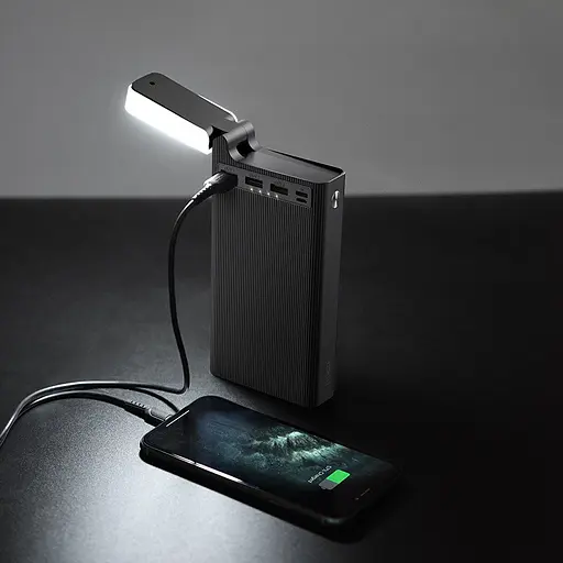 Універсальна мобільна батарея Power bank Hoco J62 Jove Table Lamp 30000mAh (Чорний) - фото 3