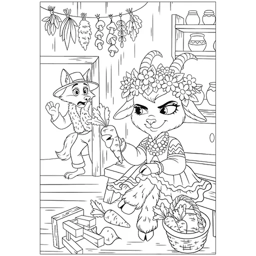 Розмальовка А4 1Вересня  Коза-дереза 12 сторінок (743373) - фото 2