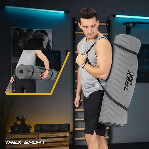 Коврик для йоги Trex Sport TX-029NGM NBR 2 см 190х80 сірий - фото 4
