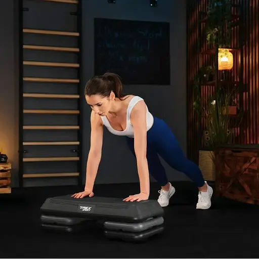 Степ платформа Trex Sport TX-038PAS до аеробіки 3-рівнева чорна - фото 2