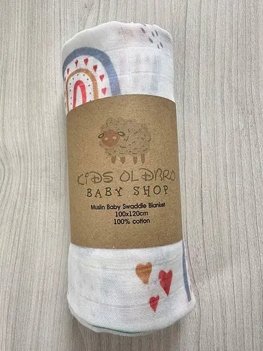Муслинова пелюшка OldBro Kids Rainbow hart 100x120 см - фото 2