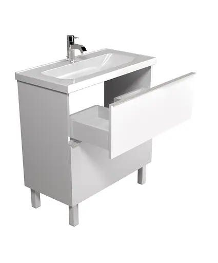 Тумба Мойдодир Grin 80-U з умивальником Fenova 80 Білий - фото 6