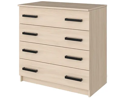Комод в спальню MebelStar 4 ящика 80x45x80 см Дуб молочный (MBS-1035)