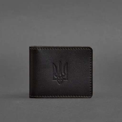 Кожаная обложка для удостоверения с гербом темно-коричневая - фото 7