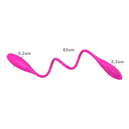 Двусторонний силиконовый вибратор Baile Pretty Love Snaky Vibe 60 см розовый - фото 4