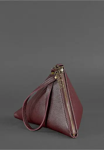 Шкіряна жіноча сумка-косметичка Піраміда Марсала - фото 3