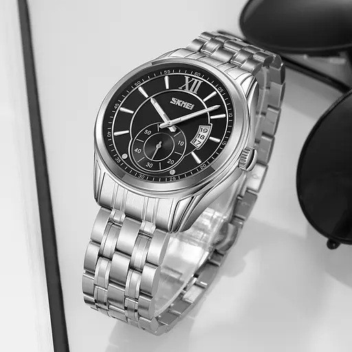 Наручний годинник чоловічий 9319SIBK Silver-Black Skmei acs0030926 - фото 4