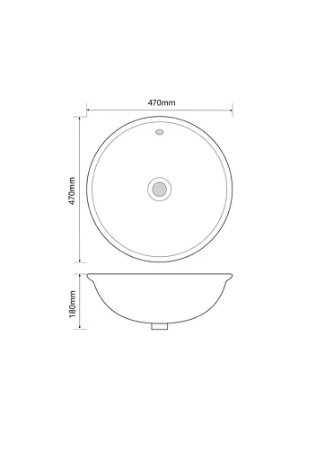Умивальник врізний на стільницю Mixxus Premium Topper-1601 470x470x180 мм з переливом MP6571, Білий - фото 7