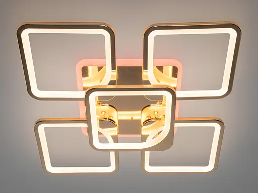 Золотая люстра с пультом, диммером, 150Вт. - фото 2